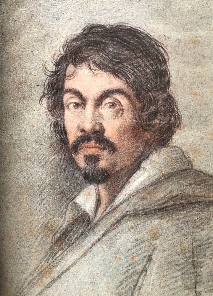 4. Ritratto di Caravaggiodi Ottavio Leoni, 1621 ca.
(Carboncino nero e pastelli su carta blu, 23,4 × 16,3 cm)
Firenze, Biblioteca Marucelliana, 