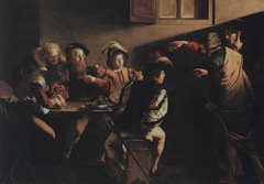 “La vocazione di Matteo”, (1599-1600) 322 × 340 cm, Chiesa di San Luigi dei Francesi, Cappella Contarelli, Roma.