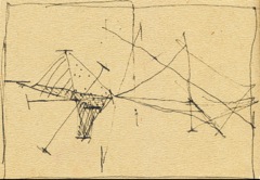 Louis Sauer A Sculpture, LS dwg 1951, pen and ink on paper